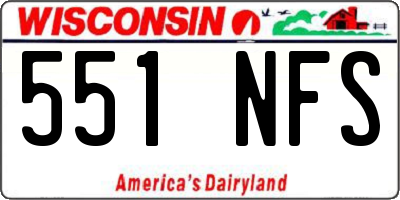 WI license plate 551NFS