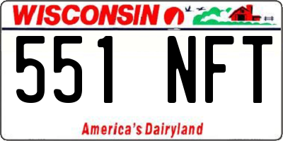 WI license plate 551NFT