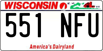 WI license plate 551NFU