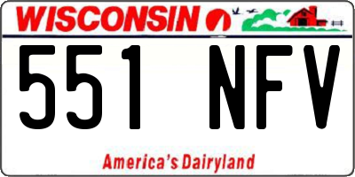 WI license plate 551NFV