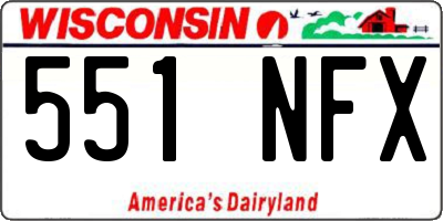 WI license plate 551NFX