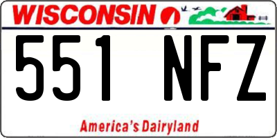 WI license plate 551NFZ