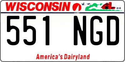 WI license plate 551NGD