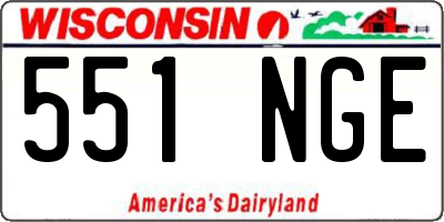WI license plate 551NGE
