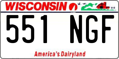 WI license plate 551NGF