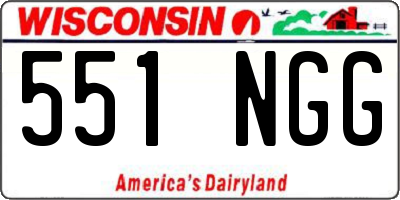 WI license plate 551NGG