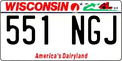 WI license plate 551NGJ