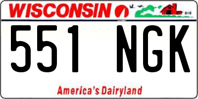 WI license plate 551NGK