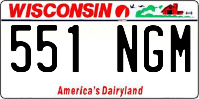 WI license plate 551NGM