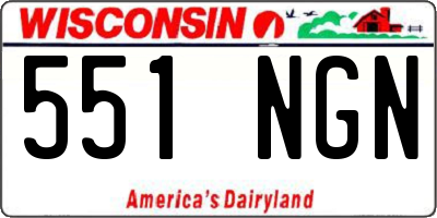 WI license plate 551NGN