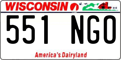 WI license plate 551NGO