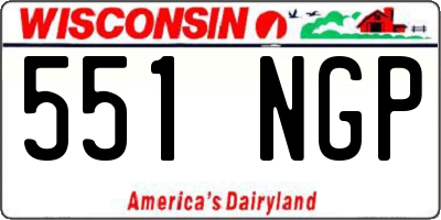 WI license plate 551NGP