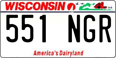 WI license plate 551NGR