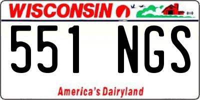 WI license plate 551NGS