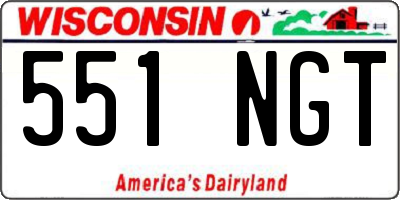 WI license plate 551NGT
