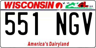 WI license plate 551NGV