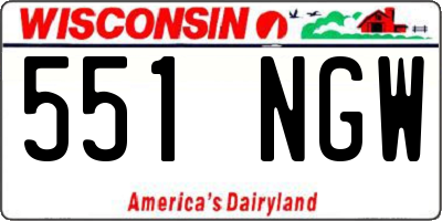 WI license plate 551NGW
