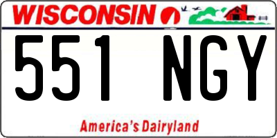 WI license plate 551NGY