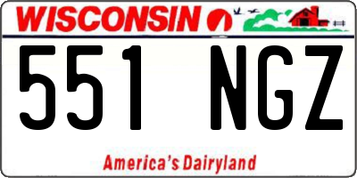 WI license plate 551NGZ