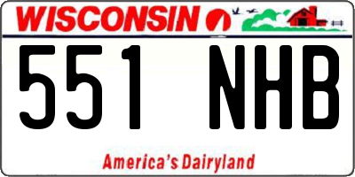 WI license plate 551NHB