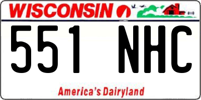 WI license plate 551NHC