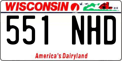 WI license plate 551NHD