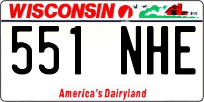 WI license plate 551NHE