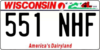 WI license plate 551NHF