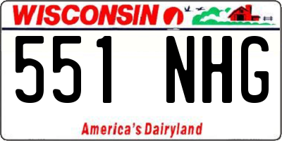 WI license plate 551NHG