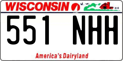 WI license plate 551NHH