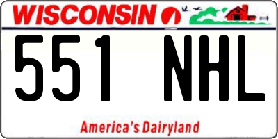 WI license plate 551NHL