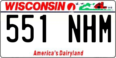 WI license plate 551NHM