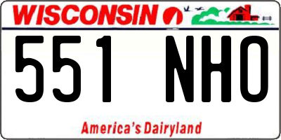 WI license plate 551NHO