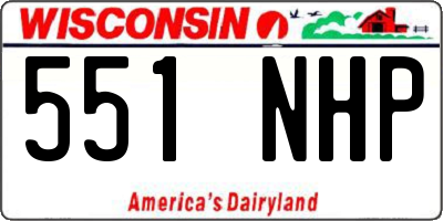 WI license plate 551NHP