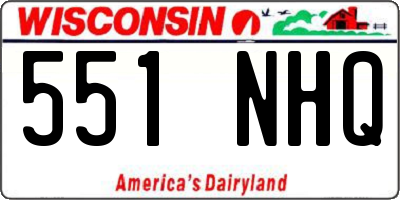 WI license plate 551NHQ