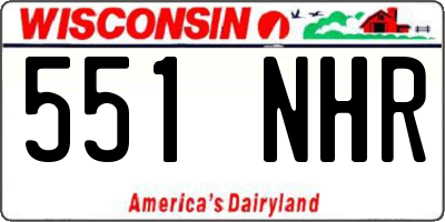 WI license plate 551NHR