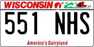 WI license plate 551NHS