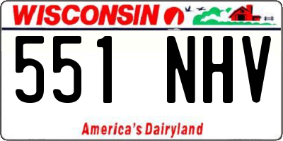 WI license plate 551NHV