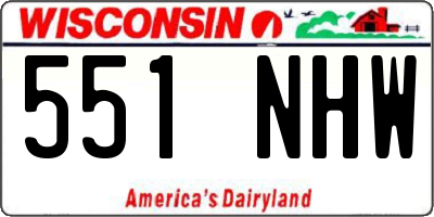 WI license plate 551NHW