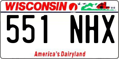 WI license plate 551NHX
