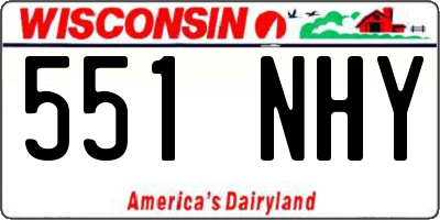 WI license plate 551NHY