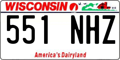 WI license plate 551NHZ