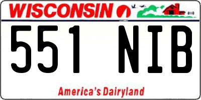 WI license plate 551NIB