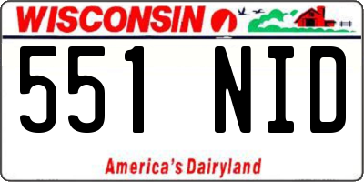 WI license plate 551NID