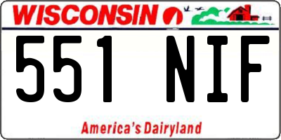 WI license plate 551NIF