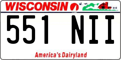 WI license plate 551NII
