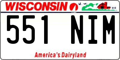 WI license plate 551NIM