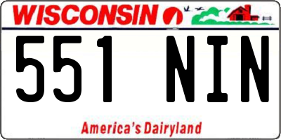 WI license plate 551NIN
