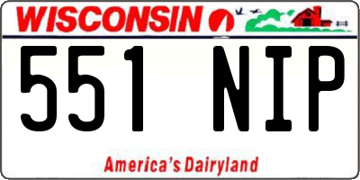 WI license plate 551NIP