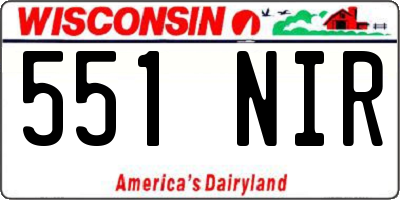 WI license plate 551NIR